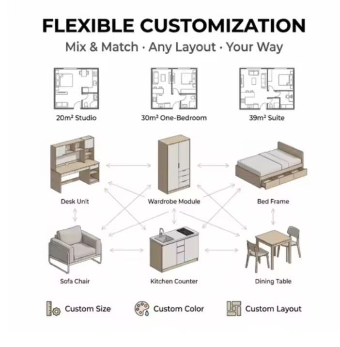 H9081 Modular Storage Bed Frame